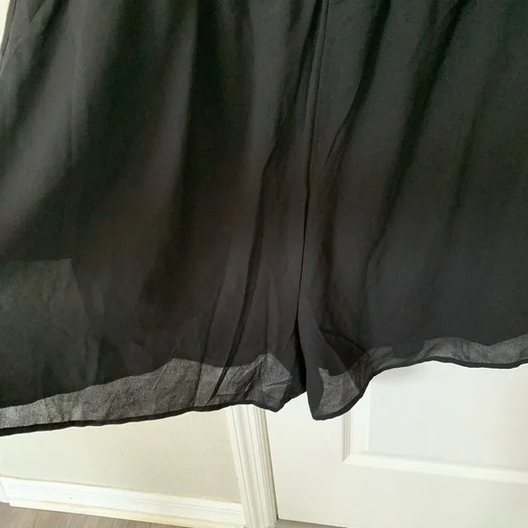 Torrid Black Crepe & Chiffon Romper with Gold Trim, Size 3 - Picture 6 of 6